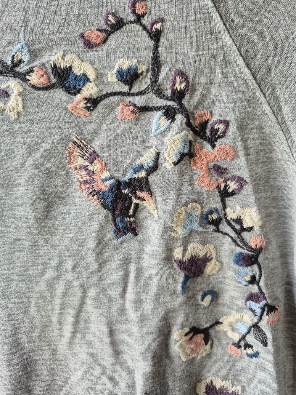 Liquidx Women's Gray Embroidered Long-Sleeve Top - Picture 3 of 6